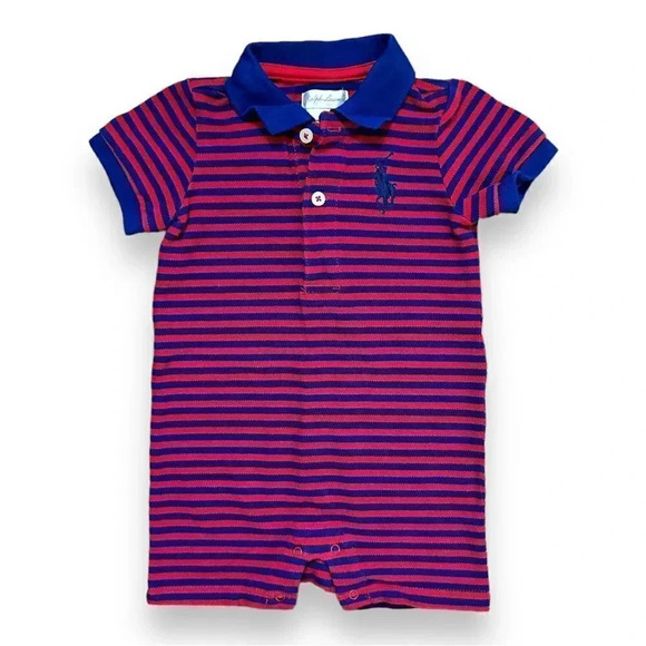 Ralph Lauren | Classic Striped Romper (6 mos) - Picture 1 of 4